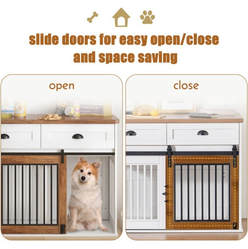 Heavy Duty Furniture Style Dog Cage Wooden Dog Cage Double Door Dog Cage Side Cabinet Dog Cage Dog Crate