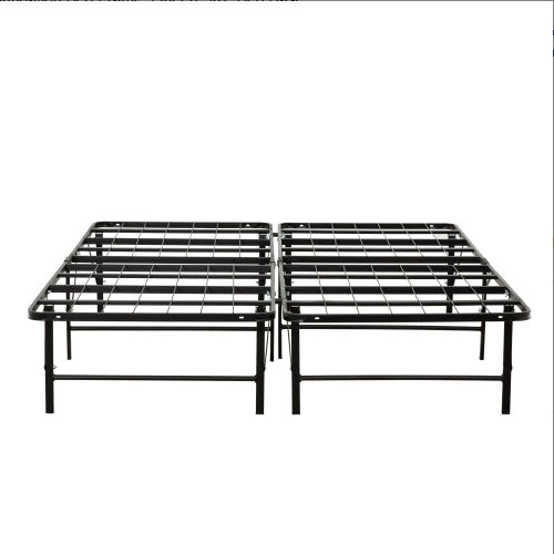 Metal Mattress Foundation Bed Frame, Queen Size Bed Base, Bedroom Furniture, Black