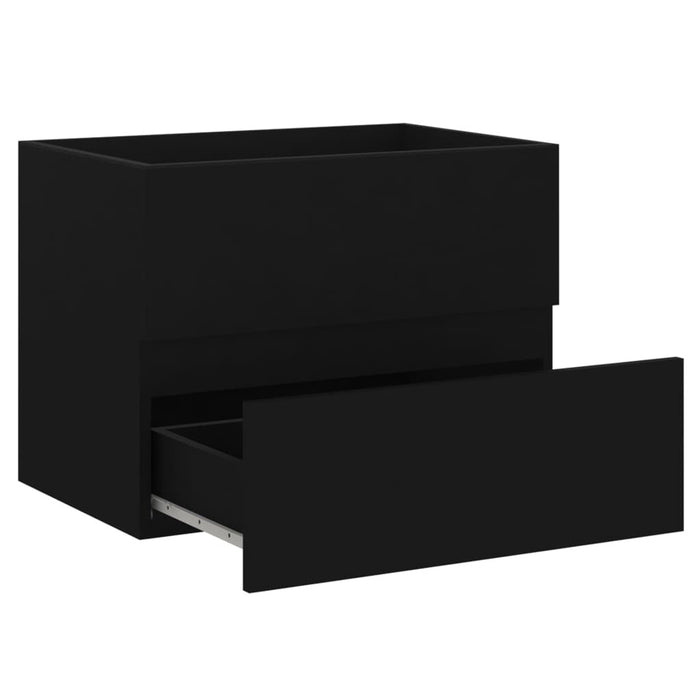 vidaXL 2 Piece Bathroom Furniture Set Black Engineered Wood
