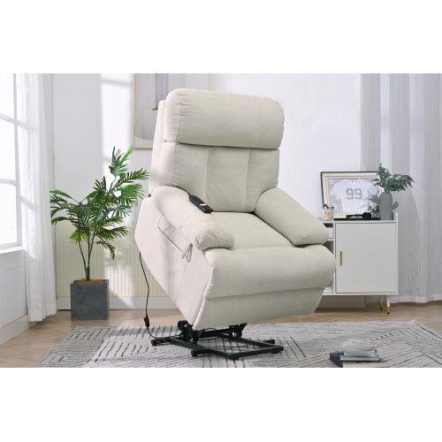 Oversized Power Lift Recliner Chair For Elderly, Electric Fabric Recliner Chair For Seniors, Home Theater Seating,Reclining Sofa Chair With Remote Control,Side Pocket ,Spacious Seat Light Gray