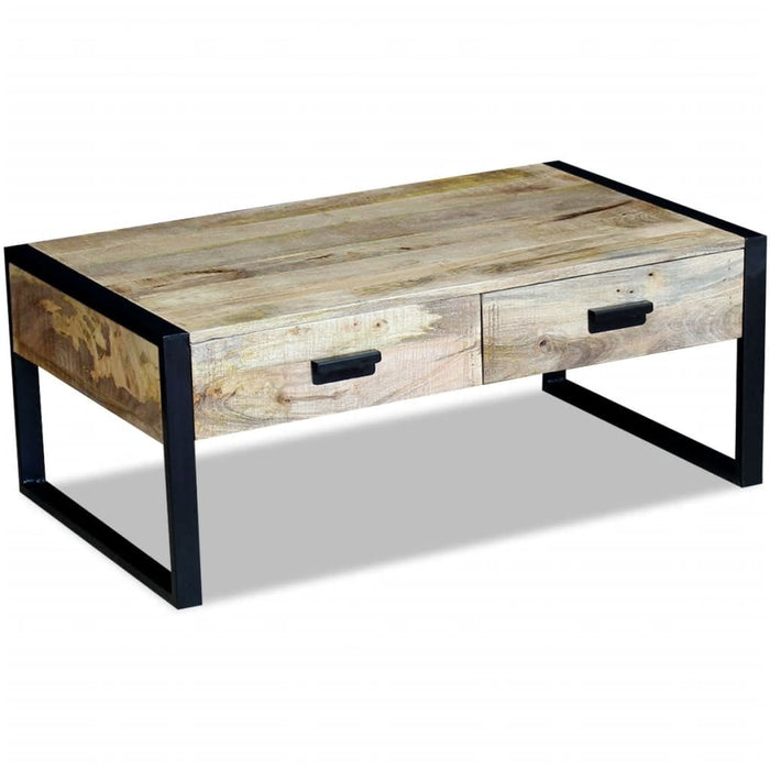 vidaXL Coffee Table with 2 Drawers Solid Mango Wood 39.4"x23.6"x15.7"