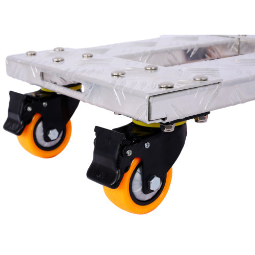 Movers Dolly Heavy Duty Furniture Dolly Trolley Cart 18''x12'' Aluminum Frame With 3'' TPU Professional Casters With Brake Option