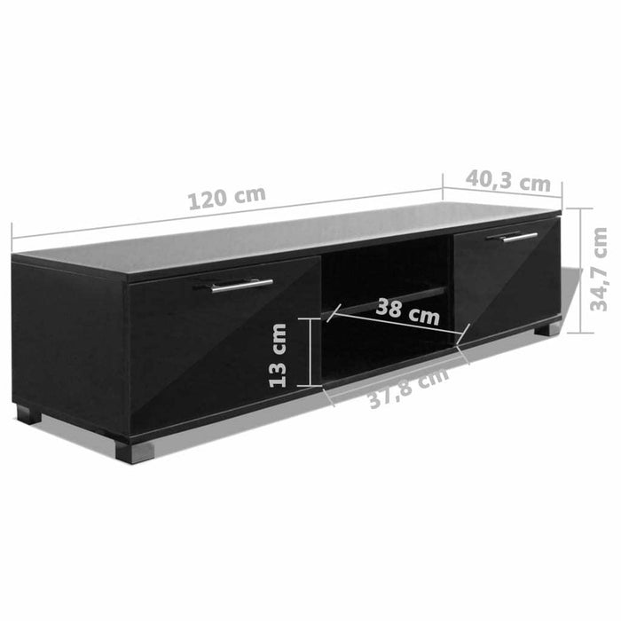 vidaXL TV Cabinet High-Gloss Black 120x40.5x35 cm