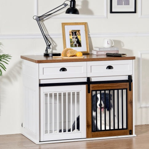 Heavy Duty Furniture Style Dog Cage Wooden Dog Cage Double Door Dog Cage Side Cabinet Dog Cage Dog Crate