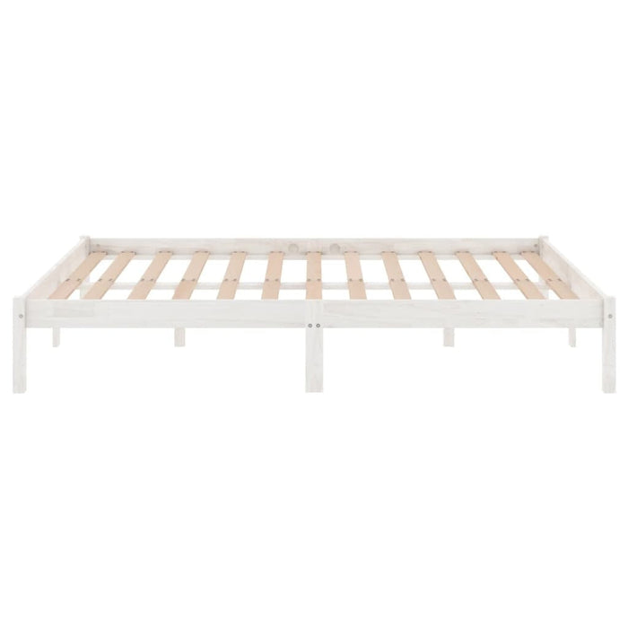 810038 vidaXL Bed Frame without Mattress White Solid Wood 200x200 cm