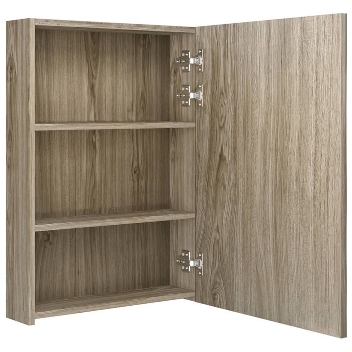 vidaXL LED Bathroom Mirror Cabinet Oak 50x13x70 cm