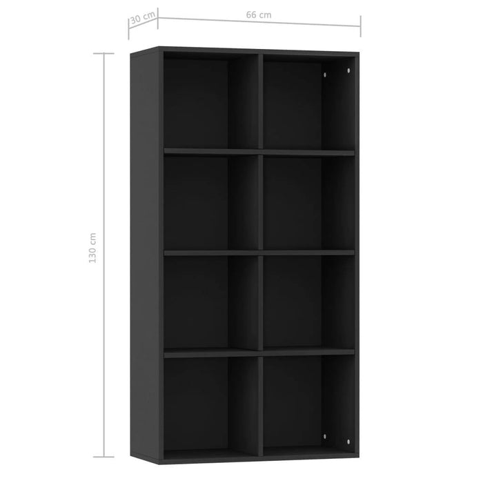 vidaXL Book Cabinet/Sideboard Black 66x30x130 cm Engineered Wood