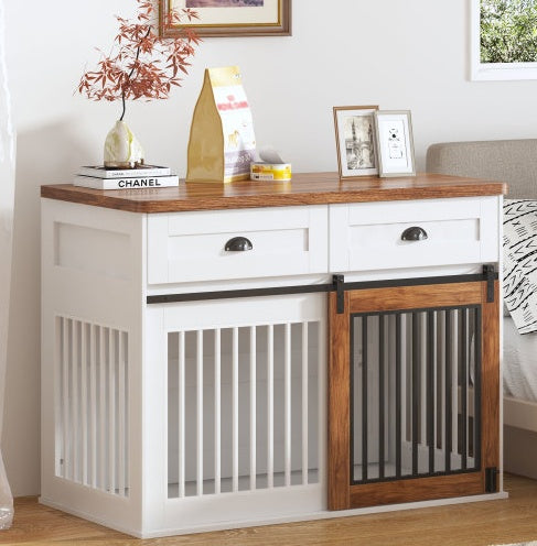 Heavy Duty Furniture Style Dog Cage Wooden Dog Cage Double Door Dog Cage Side Cabinet Dog Cage Dog Crate