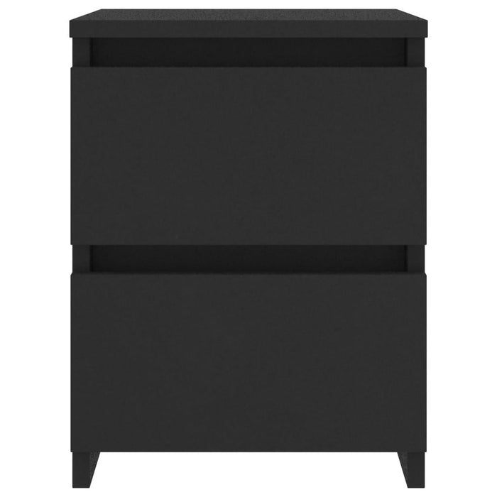 vidaXL Bedside Cabinets 2 pcs Black 30x30x40 cm Engineered Wood