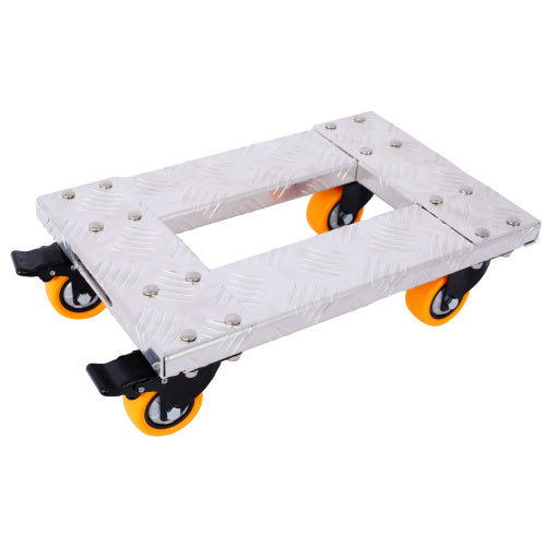 Movers Dolly Heavy Duty Furniture Dolly Trolley Cart 18''x12'' Aluminum Frame With 3'' TPU Professional Casters With Brake Option