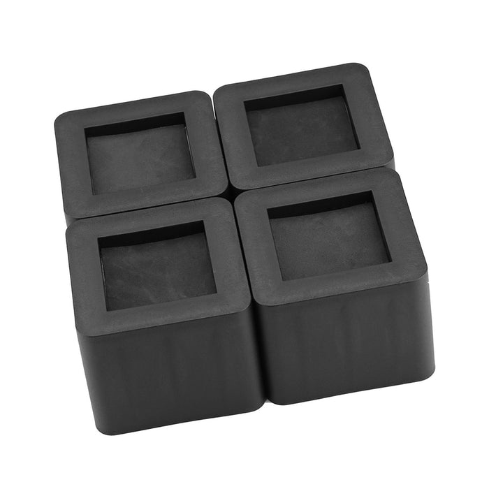 4pcs Set Furniture Leg Risers PP Plastic NOn Slip Riser for Table Desk Bed Sofa Black Color