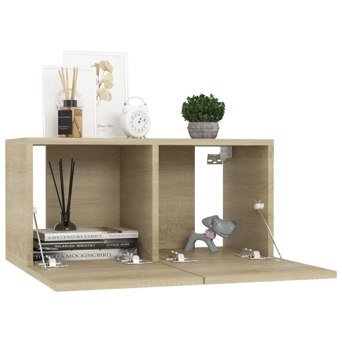 vidaXL Hanging TV Cabinets 3 pcs Sonoma Oak 60x30x30 cm