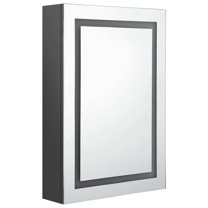 vidaXL LED Bathroom Mirror Cabinet Grey 50x13x70 cm
