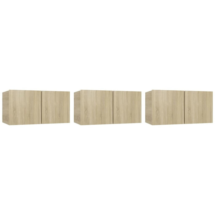 vidaXL Hanging TV Cabinets 3 pcs Sonoma Oak 60x30x30 cm
