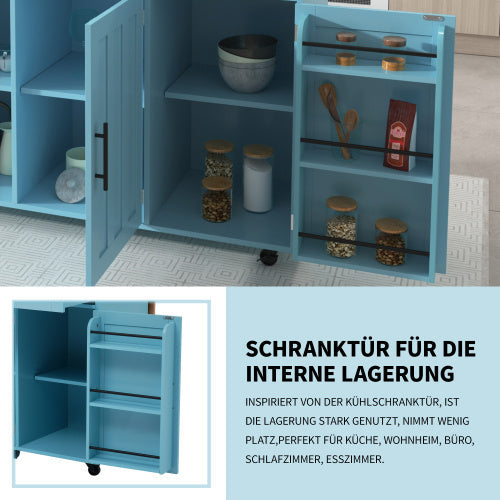 Fibreboard Dining Cart  Bookcase With Folding Tabletop