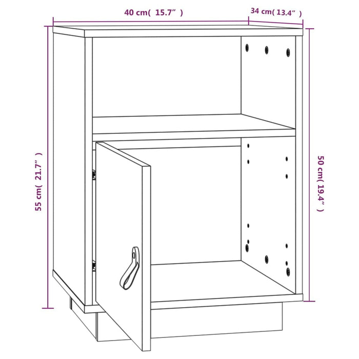 vidaXL Bedside Cabinets 2 pcs Black 40x34x55 cm Solid Wood Pine