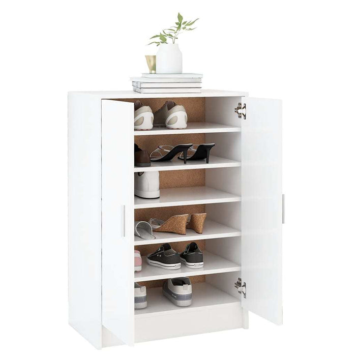 vidaXL Shoe Cabinet White 60x35x92 cm Engineered Wood