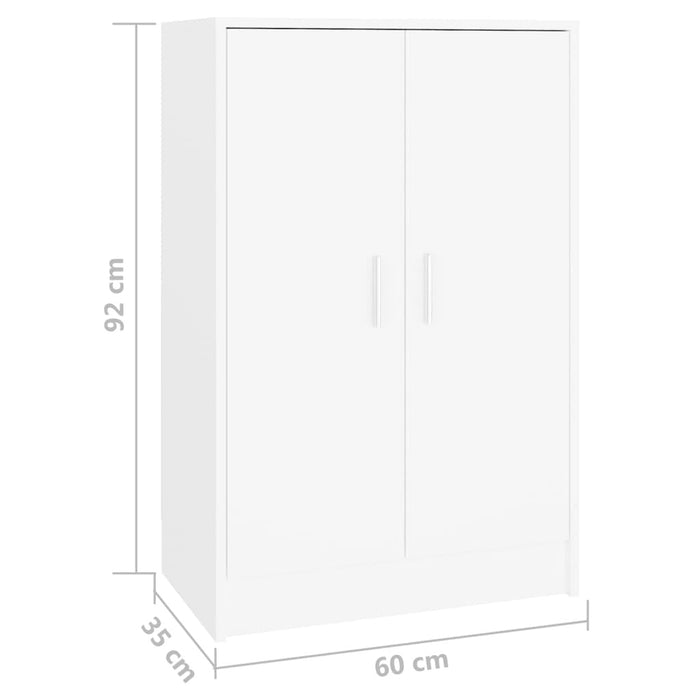 vidaXL Shoe Cabinet White 60x35x92 cm Engineered Wood